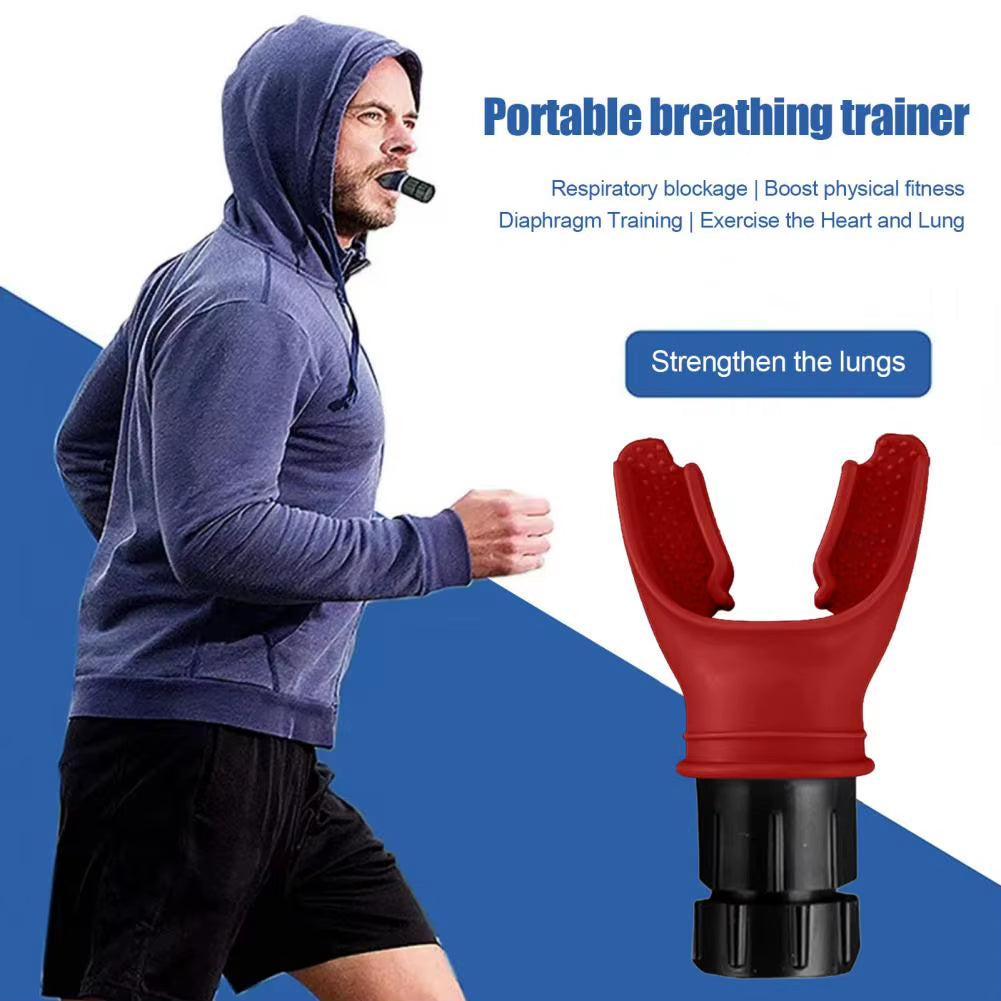 Breathing Trainer Respiratory Muscle Trainer Adjustable Resistance Oral Muscular Exercise Device for Running Fitness Training